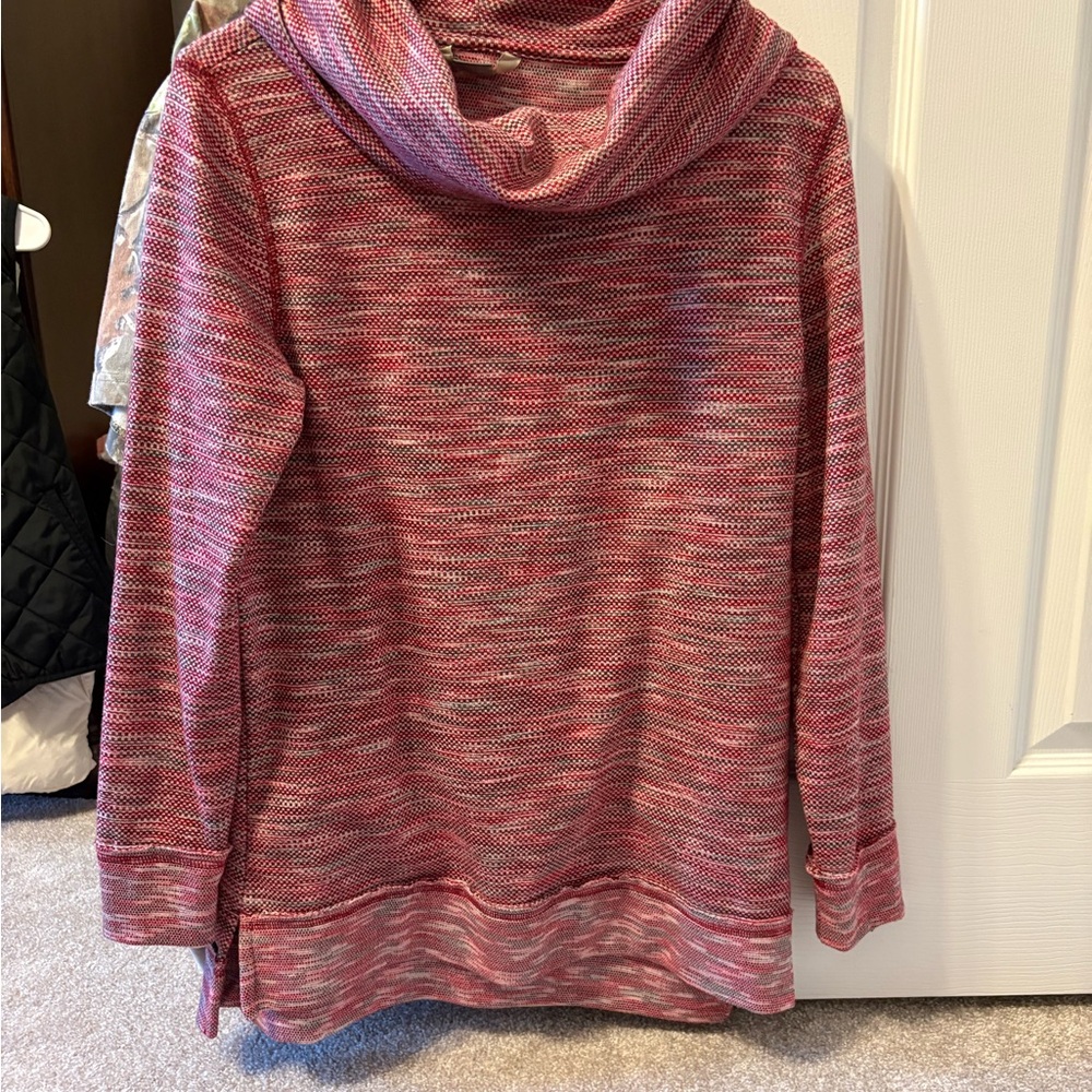 Natural Reflections Marled Pink Cowl Neck Sweater